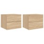 Wall-mounted bedside tables with LED lights, 2 units Sonoma oak by , Nightstands - Ref: Foro24-836817, Price: 96,55 €, Discou...