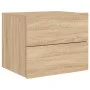 Wall-mounted bedside tables with LED lights, 2 units Sonoma oak by , Nightstands - Ref: Foro24-836817, Price: 95,12 €, Discou...