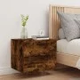 Wall-mounted bedside table with LED lights in smoked oak. by , Nightstands - Ref: Foro24-836820, Price: 54,91 €, Discount: %