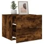 Wall-mounted bedside table with LED lights in smoked oak. by , Nightstands - Ref: Foro24-836820, Price: 54,91 €, Discount: %