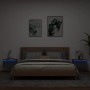 Wall-mounted bedside tables with LED lights, 2 units, black by , Nightstands - Ref: Foro24-836829, Price: 82,75 €, Discount: %