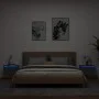 Wall-mounted bedside tables with LED lights, 2 units, black by , Nightstands - Ref: Foro24-836829, Price: 80,85 €, Discount: %