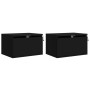Wall-mounted bedside tables with LED lights, 2 units, black by , Nightstands - Ref: Foro24-836829, Price: 82,75 €, Discount: %