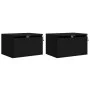 Wall-mounted bedside tables with LED lights, 2 units, black by , Nightstands - Ref: Foro24-836829, Price: 80,85 €, Discount: %