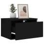 Wall-mounted bedside tables with LED lights, 2 units, black by , Nightstands - Ref: Foro24-836829, Price: 80,85 €, Discount: %