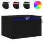 Wall-mounted bedside tables with LED lights, 2 units, black by , Nightstands - Ref: Foro24-836829, Price: 82,75 €, Discount: %
