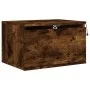 Wall-mounted bedside table with LED lights in smoked oak. by , Nightstands - Ref: Foro24-836834, Price: 36,70 €, Discount: %