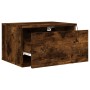 Wandmontierter Nachttisch mit LED-Leuchten Räuchereiche von , Nachttische - Ref: Foro24-836834, Preis: 37,45 €, Rabatt: %