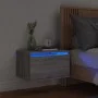 Wall-mounted bedside table with Sonoma gray LED lights by , Nightstands - Ref: Foro24-836836, Price: 38,14 €, Discount: %