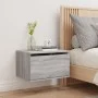 Wall-mounted bedside table with Sonoma gray LED lights by , Nightstands - Ref: Foro24-836836, Price: 38,14 €, Discount: %