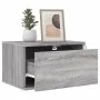 Wall-mounted bedside table with Sonoma gray LED lights by , Nightstands - Ref: Foro24-836836, Price: 38,14 €, Discount: %