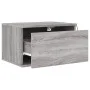 Wall-mounted bedside table with Sonoma gray LED lights by , Nightstands - Ref: Foro24-836836, Price: 38,14 €, Discount: %