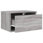 Wandmontierter Nachttisch mit grauen LED-Leuchten in Sonoma von , Nachttische - Ref: Foro24-836836, Preis: 38,91 €, Rabatt: %