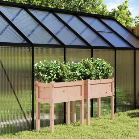 Planter boxes with legs, 2 units, solid Douglas fir wood by , Pots and planters - Ref: Foro24-837561, Price: 71,55 €, Discoun...