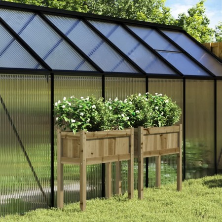 Jardineras con patas 2 uds madera de pino impregnada de , Maceteros y jardineras - Ref: Foro24-837563, Precio: 81,18 €, Descu...