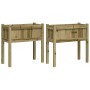Planters with legs 2 units pine wood treated by , Pots and planters - Ref: Foro24-837563, Price: 81,23 €, Discount: %