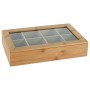 Excellent Houseware Caja de té con 8 compartimentos bambú