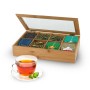 Excellent Houseware Caja de té con 8 compartimentos bambú