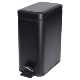 Excellent Houseware Cubo de basura con pedal negro mate 5 L