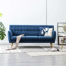 3-seater sofa upholstered in blue fabric 172x70x82 cm by vidaXL, Sofas - Ref: Foro24-247130, Price: 302,14 €, Discount: %