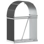 Leñero de acero galvanizado gris antracita 80x45x120 cm