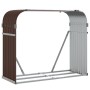 Brauner Holzhalter aus verzinktem Stahl 120x45x100 cm von , Brennholztaschen und -halter - Ref: Foro24-364573, Preis: 52,39 €...