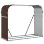Brauner Holzhalter aus verzinktem Stahl 120x45x100 cm von , Brennholztaschen und -halter - Ref: Foro24-364573, Preis: 51,72 €...