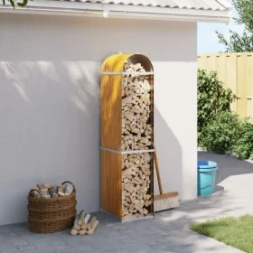 Light brown galvanized steel firewood rack 40x45x170 cm by , Firewood bags and holders - Ref: Foro24-364578, Price: 52,19 €, ...