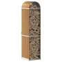 Leñero de acero galvanizado marrón claro 40x45x170 cm de , Bolsas y soportes de leña - Ref: Foro24-364578, Precio: 52,19 €, D...