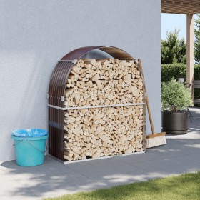 Holzhalter aus braunem verzinktem Stahl 120x45x140 cm von , Brennholztaschen und -halter - Ref: Foro24-364571, Preis: 59,13 €...