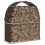 Leñero de acero galvanizado marrón 120x45x140 cm de , Bolsas y soportes de leña - Ref: Foro24-364571, Precio: 59,39 €, Descue...