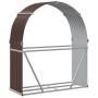 Leñero de acero galvanizado marrón 120x45x140 cm de , Bolsas y soportes de leña - Ref: Foro24-364571, Precio: 59,39 €, Descue...