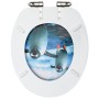 Tapa de váter WC de cierre suave MDF diseño de pingüinos