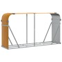 Light brown galvanized steel firewood rack 180x45x100 cm by , Firewood bags and holders - Ref: Foro24-364584, Price: 55,04 €,...