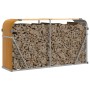 Light brown galvanized steel firewood rack 180x45x100 cm by , Firewood bags and holders - Ref: Foro24-364584, Price: 55,04 €,...
