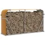 Light brown galvanized steel firewood rack 180x45x100 cm by , Firewood bags and holders - Ref: Foro24-364584, Price: 54,95 €,...