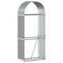 Leñero de acero galvanizado gris claro 80x45x190 cm