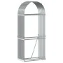 Leñero de acero galvanizado gris claro 80x45x190 cm de , Bolsas y soportes de leña - Ref: Foro24-364550, Precio: 63,44 €, Des...