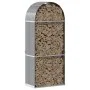 Light gray galvanized steel firewood rack 80x45x190 cm by , Firewood bags and holders - Ref: Foro24-364550, Price: 63,44 €, D...