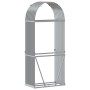 Leñero de acero galvanizado gris claro 80x45x190 cm