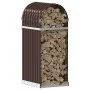 Leñero de acero galvanizado marrón 40x45x100 cm de , Bolsas y soportes de leña - Ref: Foro24-364567, Precio: 49,44 €, Descuen...