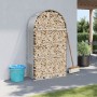 Leñero de acero galvanizado gris claro 120x45x210 cm de , Bolsas y soportes de leña - Ref: Foro24-364552, Precio: 61,01 €, De...