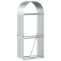 Galvanized silver steel firewood rack 80x45x190 cm by , Firewood bags and holders - Ref: Foro24-364590, Price: 56,05 €, Disco...