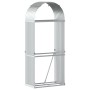 Leñero de acero galvanizado plateado 80x45x190 cm de , Bolsas y soportes de leña - Ref: Foro24-364590, Precio: 56,76 €, Descu...