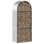 Galvanized silver steel firewood rack 80x45x190 cm by , Firewood bags and holders - Ref: Foro24-364590, Price: 56,05 €, Disco...
