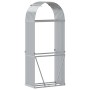 Leñero de acero galvanizado plateado 80x45x190 cm de , Bolsas y soportes de leña - Ref: Foro24-364590, Precio: 56,76 €, Descu...