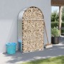 Holzhalter aus verzinktem Stahl in Silber 120x45x210 cm von , Brennholztaschen und -halter - Ref: Foro24-364592, Preis: 62,61...