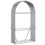 Holzhalter aus verzinktem Stahl in Silber 120x45x210 cm von , Brennholztaschen und -halter - Ref: Foro24-364592, Preis: 62,61...