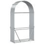 Holzhalter aus verzinktem Stahl in Silber 120x45x210 cm von , Brennholztaschen und -halter - Ref: Foro24-364592, Preis: 62,61...
