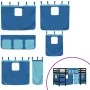 Cama alta para niños con cortinas madera pino azul 90x200 cm de , Camas y somieres - Ref: Foro24-3206971, Precio: 194,18 €, D...